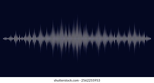 Sound wave graphic symbol, abstract digital music equalizer. Speaking sound wave illustration, digital frequency voice visualization.