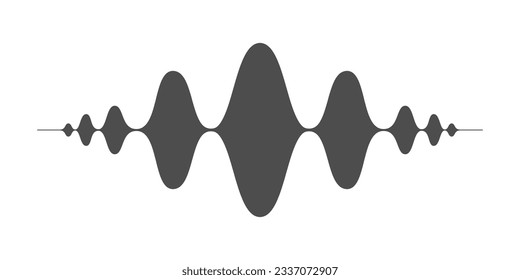 Sound wave graphic symbol.  Vibrations in form wave. Audio wave diagram concept. Sign isolated on white background. Vector illustration