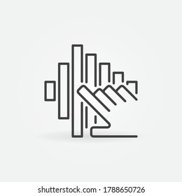 Sound Wave with Hand line icon. Vector Sound Design concept linear sign