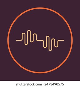 Icono de onda de sonido abstracto hermoso fondo marrón diseño de Ilustración vectorial