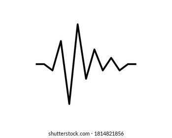 Sound wave icon. Audio signal icon design isolated on white background. Simple illustration of sound wave icon isolated on white background
