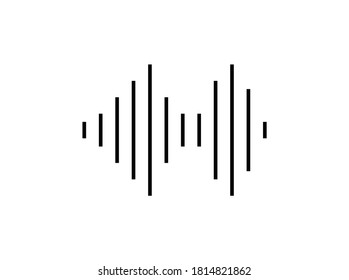 Sound wave icon. Audio signal icon design isolated on white background. Simple illustration of sound wave icon isolated on white background
