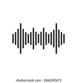 Sound Wave Icon. Audio Signal Icon Design Isolated On White Background.