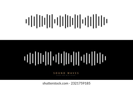 Sound wave icon black and white color