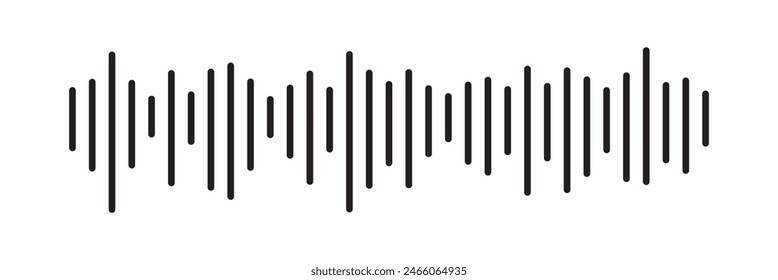 Sound wave icon black and white color vector file eps 10