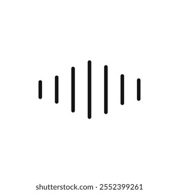 Sound wave icon black and white vector outline sign
