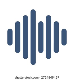 Schallwellen-Symbol blau flach Vektor Design Audio-Frequenz-Symbol Musik Stimme Lautstärke Entzerrer Grafik Element Zeichen
