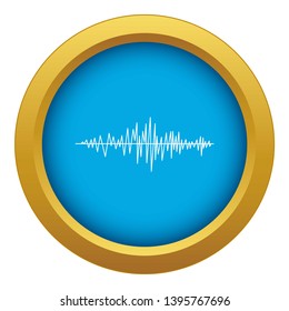 Sound wave icon blue vector isolated on white background for any design