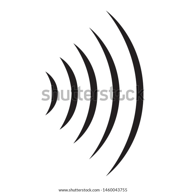 サウンドウェーブアイコンデザイン 白い背景にwifi接続 電波放射 信号波のアイコンデザイン ベクターイラスト のベクター画像素材 ロイヤリティフリー
