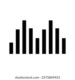 Sound Wave Icon. Digital Illustration of Sound Waves. Audio Wave. Music waves. Bar beats, frequency patterns. Sound movement, spectrum, equalizer waves.