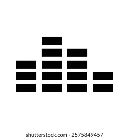 Sound Wave Icon. Digital Illustration of Sound Waves. Audio Wave. Music waves. Bar beats, frequency patterns. Sound movement, spectrum, equalizer waves.