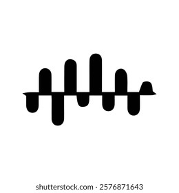 Sound Wave Icon. Digital Illustration of Sound Waves. Audio Wave. Music waves. Bar beats, frequency patterns. Sound movement, spectrum, equalizer waves.