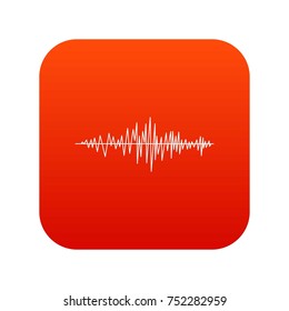 Sound wave icon digital red for any design isolated on white vector illustration