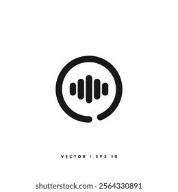 Sound Wave Icon. Editable Stroke