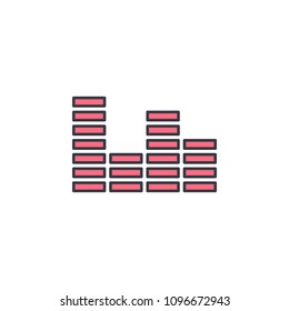 sound wave icon. Element of web icon with one color for mobile concept and web apps. Thin line sound wave icon can be used for web and mobile. Premium icon on white background