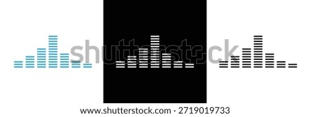 Sound wave icon in fill and three stroke sizes .Vector Illustration .EPS 10 .