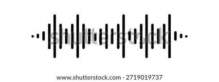 Sound wave icon in fill and three stroke sizes .Vector Illustration .EPS 10 .