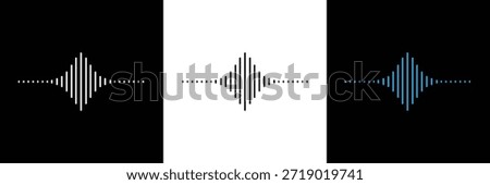 Sound wave icon in fill and three stroke sizes .Vector Illustration .EPS 10 .