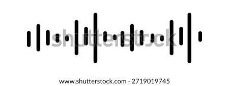 Sound wave icon in fill and three stroke sizes .Vector Illustration .EPS 10 .