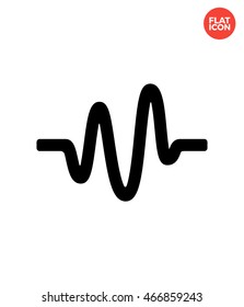 Sound wave Icon Flat Style Isolated Vector Illustration