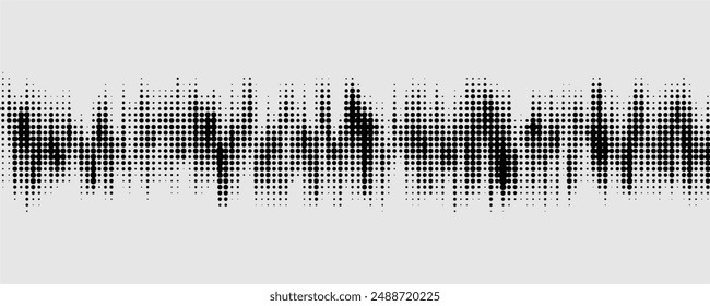 Sound Wave Icon Halbton Textur Vektorgrafik Design Horizontal gepunktet in Schwarz