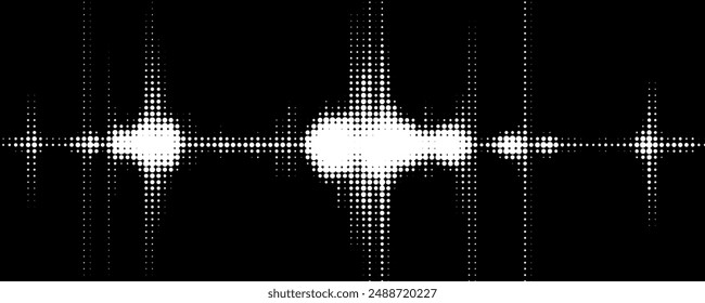 Sound Wave Icon Halbton Textur Vektorgrafik Design Horizontal gepunktet in Schwarz