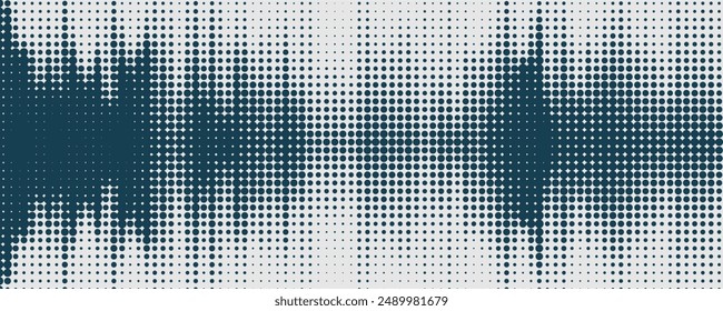 Sound wave icon halftone texture vector design horizontal dotted in black color