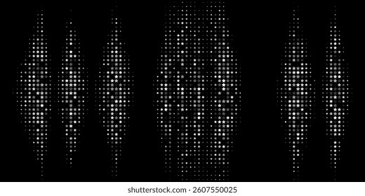 Sound wave icon halftone texture vector design horizontal dotted in black color