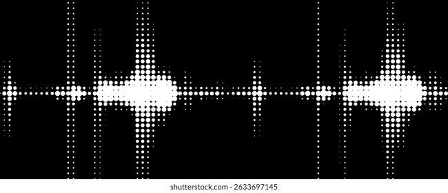 Sound wave icon halftone texture vector design horizontal dotted in black color