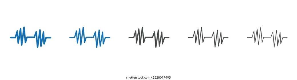 Icono de onda de sonido Vector plano aislado en el contorno