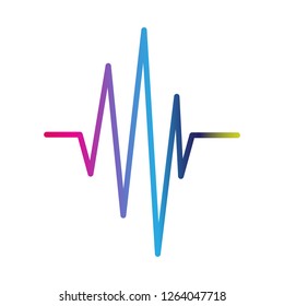 Sound wave icon isolated on white background. Sound wave icon for web site, music app and logotype design. Creative art concept, vector illustration