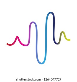 Sound wave icon isolated on white background. Sound wave icon for web site, music app and logotype design. Creative art concept, vector illustration