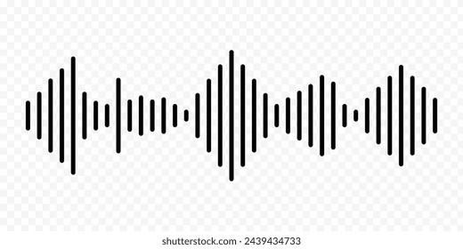 Sound wave icon isolated on transparent background