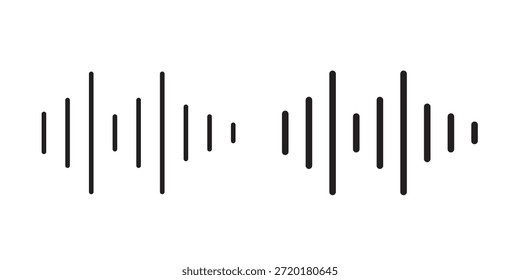 Icono de onda de sonido en diseño de línea. Sencillo Vector de iconos