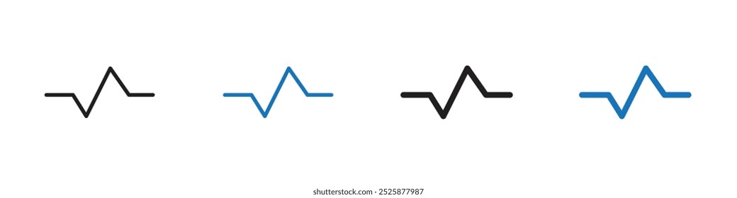 Conjunto de gráficos lineales de iconos de ondas de sonido Vector en negro