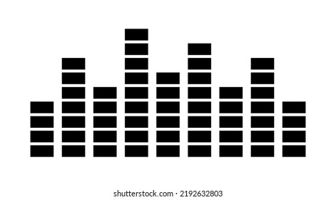 Sound wave icon. Logo for audio and music. Graphic illustration for radio and voice track. Soundwave bar for equalizer, dj and volume. Abstract rhythm of noise. Vector.