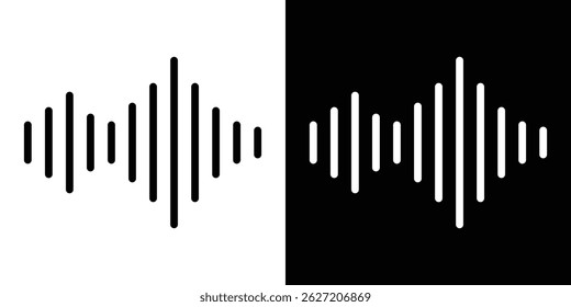 Ícone da onda de som. Vetor de tipo de logotipo definido