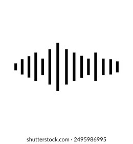 Sound wave icon. Music wave icon. Sound , audio wave or sound wave line art vector icon for music apps and websites. simple black icon on white background. Vector illustration. Eps file 162.