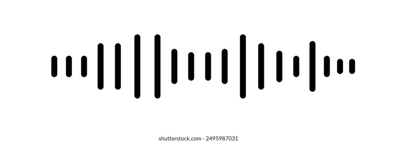 Sound wave icon. Music wave icon. Sound , audio wave or sound wave line art vector icon for music apps and websites. simple black icon on white background. Vector illustration. Eps file 167.