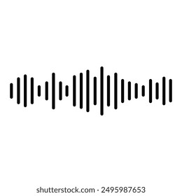 Sound wave icon. Music wave icon. Sound , audio wave or sound wave line art vector icon for music apps and websites. simple black icon on white background. Vector illustration. Eps file 151.