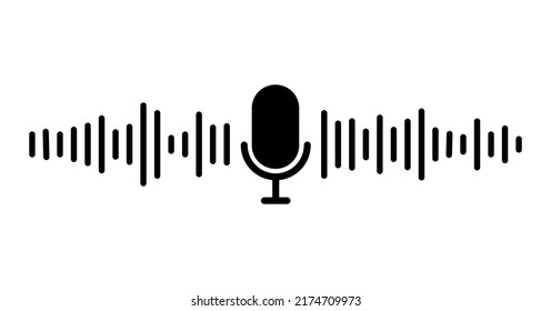 Sound wave icon. Music symbol. Microphone sound wave. Vector illustration. stock image.