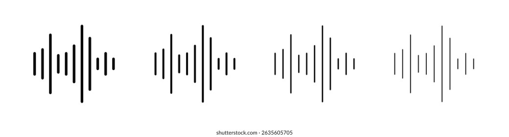 Sound Wave Icon Outline sign symbol set