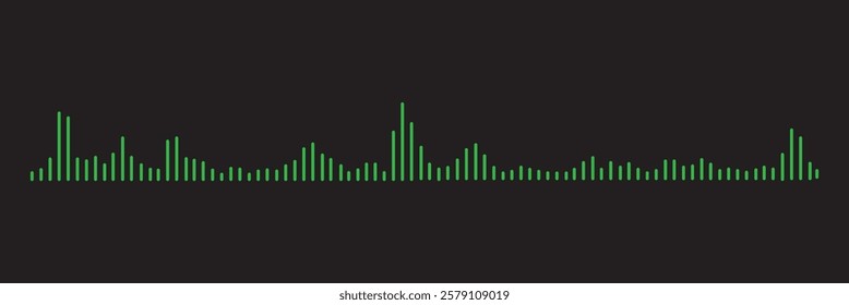 Sound wave icon, podcast player interface, music symbol, sound wave. Microphone sound wave.