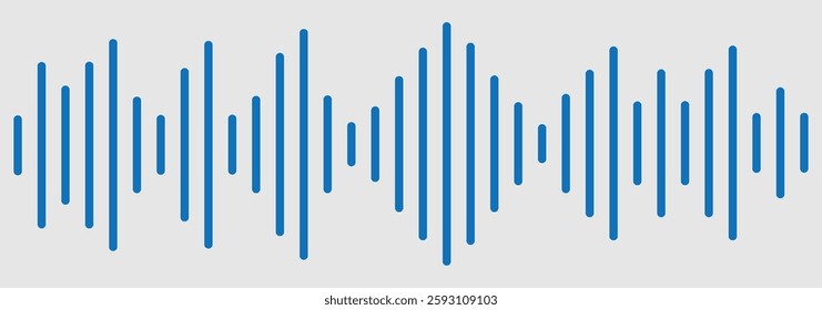 Sound wave icon, podcast player interface, music symbol. Monochrome simple sound wave on transparent background. Vector sound wave icon. Equalizer template vector illustrator.