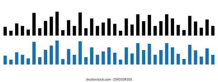 Sound wave icon, podcast player interface, music symbol. Monochrome simple sound wave on transparent background. Vector sound wave icon. Equalizer template vector illustrator.