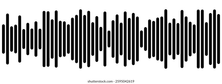 Sound wave icon, podcast player interface, music symbol, sound wave. Microphone sound wave. Podcast sound waves for online audio streaming and podcasting or music player and mobile phone voice message