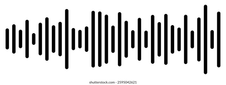 Sound wave icon, podcast player interface, music symbol, sound wave. Microphone sound wave. Podcast sound waves for online audio streaming and podcasting or music player and mobile phone voice message
