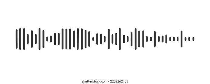 Sound wave icon. Pulse pictogram. Radio signal sign. Voice message, audio file symbol isolated on white background. Messenger, podcast mobile app, media player element graphic. Vector illustration