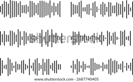 Sound wave icon set. Audio wave symbol