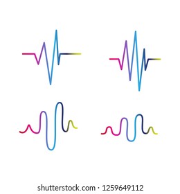 Sound wave icon set isolated on white background. Collection of sound wave icon for web site, music app and logotype design. Creative art concept, vector illustration